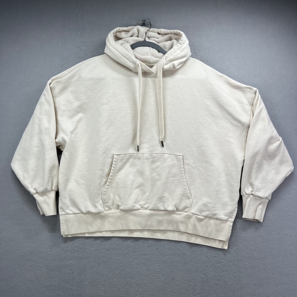 American Eagle Hoodie Womens‎ S Cream Oversized Fleece Seriously Huggable Cozy